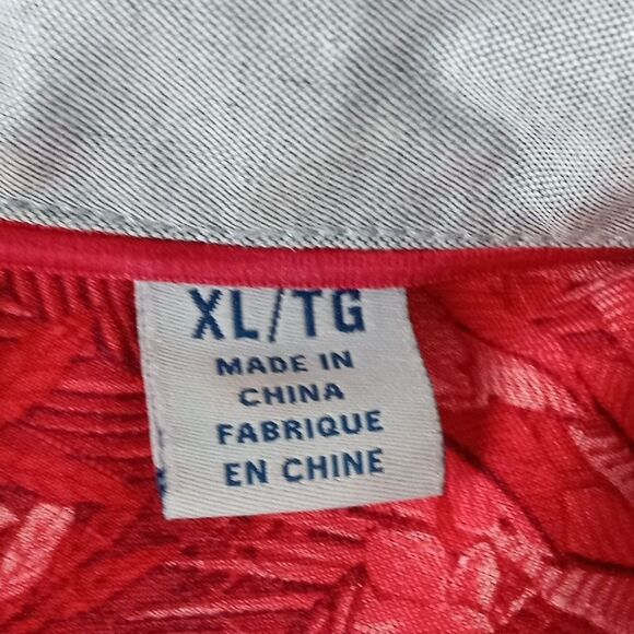 Tommy Bahama Mens Ohio State Buckeyes 100% Silk Hawaiian Shirt XL Red Tropical - Picture 4 of 10